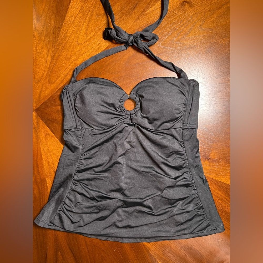 Kona Sol Black Halter Swim Top NWOT size small